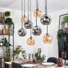 Ripoll Hängeleuchte Glas 20 cm Naturfarben, Schwarz, 8-flammig