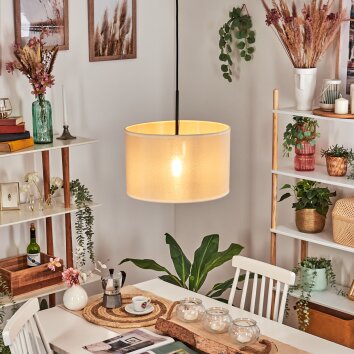 Bassagoda Hängeleuchte 35 cm beige, Weiß, 1-flammig