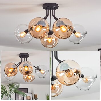 Koyoto Deckenleuchte Glas 15 cm Bernsteinfarben, Klar, 5-flammig
