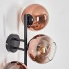 Koyoto Wandleuchte Glas 15 cm Klar, Kupferfarben, 3-flammig
