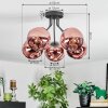 Ripoll Deckenleuchte Glas 15 cm Kupferfarben, 5-flammig
