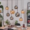 Ripoll Hängeleuchte Glas 20 cm, 25 cm Naturfarben, Schwarz, 8-flammig