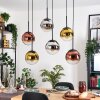 Gastor Hängeleuchte Glas 20 cm Chrom, Gold, Klar, Kupferfarben, Rauchfarben, 6-flammig