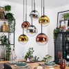 Gastor Hängeleuchte Glas 20 cm Chrom, Gold, Klar, Kupferfarben, Rauchfarben, 6-flammig
