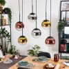 Gastor Hängeleuchte Glas 20 cm Chrom, Gold, Klar, Kupferfarben, Rauchfarben, 6-flammig