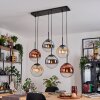 Gastor Hängeleuchte Glas 25 cm Bernsteinfarben, Chrom, Klar, Kupferfarben, Rauchfarben, 6-flammig