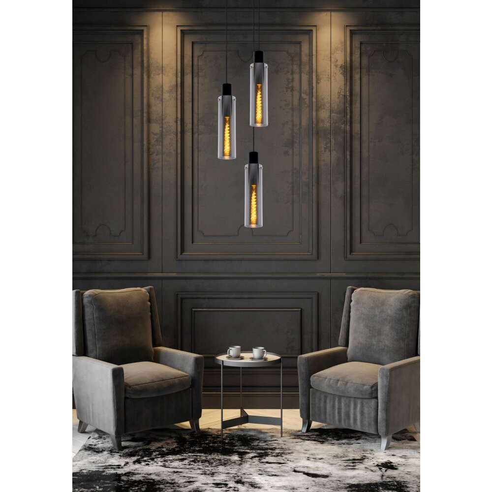 Lucide ORLANDO Pendelleuchten Grau, Rostfarben, 3-flammig main product photo