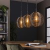 Leeville Hängeleuchte Nickel-Matt, Schwarz, 3-flammig