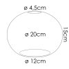 Glas-Lampenschirm Apedo Ersatzglas 20 cm Rauchfarben