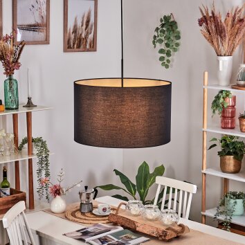 Soungou Hängeleuchte 50 cm Schwarz, Weiß, 1-flammig
