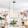 Flemming Hängeleuchte 50 cm beige, Weiß, 1-flammig