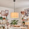 Flemming Hängeleuchte 50 cm beige, Weiß, 1-flammig