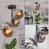 Koyoto Deckenleuchte Glas 15 cm Chrom, Rauchfarben, 4-flammig