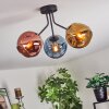 Ripoll Deckenleuchte Glas 15 cm Blau, Gold, Kupferfarben, 3-flammig