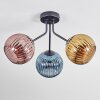 Koyoto Deckenleuchte Glas 15 cm Blau, Gold, Kupferfarben, 3-flammig