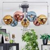 Ripoll Deckenleuchte Glas 15 cm Blau, Gold, Kupferfarben, 7-flammig
