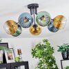 Koyoto Deckenleuchte Glas 15 cm Blau, Gold, Grün, Klar, 7-flammig