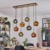 Ripoll Hängeleuchte Glas 20 cm Naturfarben, Schwarz, 8-flammig
