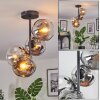 Ripoll Deckenleuchte Glas 15 cm Chrom, Klar, Rauchfarben, 4-flammig