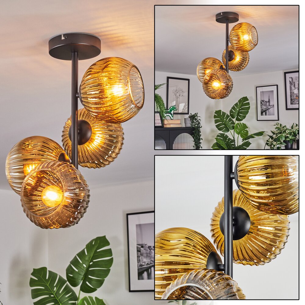 Ripoll Deckenleuchte Glas 15 cm Gold, Klar, 4-flammig main product photo