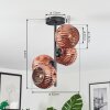 Ripoll Deckenleuchte Glas 15 cm Kupferfarben, 4-flammig