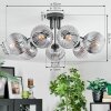 Koyoto Deckenleuchte Glas 15 cm Klar, Rauchfarben, 7-flammig