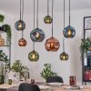 Ripoll Hängeleuchte Glas 15 cm, 20 cm, 25 cm Naturfarben, Schwarz, 8-flammig