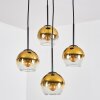 Koyoto Hängeleuchte Glas 15 cm Gold, Klar, 4-flammig