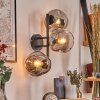 Ripoll Wandleuchte Glas 15 cm Klar, Rauchfarben, 3-flammig