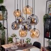 Ripoll Hängeleuchte Glas 25 cm Naturfarben, Schwarz, 8-flammig