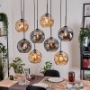 Ripoll Hängeleuchte Glas 25 cm Naturfarben, Schwarz, 8-flammig