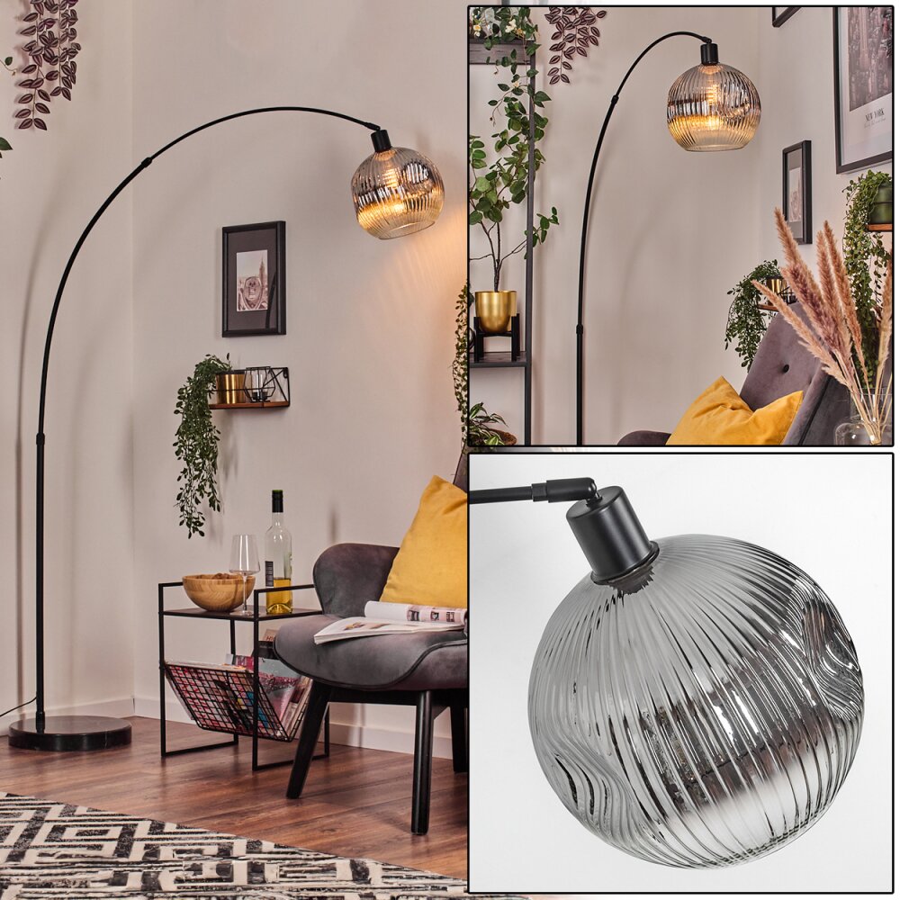 Ripoll Stehleuchte Glas 25 cm Schwarz, 1-flammig main product photo