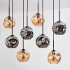 Ripoll Hängeleuchte Glas 20 cm Naturfarben, Schwarz, 8-flammig