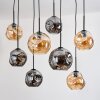 Ripoll Hängeleuchte Glas 20 cm, 25 cm Naturfarben, Schwarz, 8-flammig