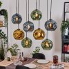 Ripoll Hängeleuchte Glas 25 cm Naturfarben, Schwarz, 8-flammig