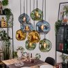 Ripoll Hängeleuchte Glas 25 cm Naturfarben, Schwarz, 8-flammig