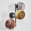 Ripoll Wandleuchte Glas 15 cm Gold, Kupferfarben, Rauchfarben, 3-flammig