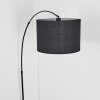 Bassagoda Bogenstehlampe 40 cm Schwarz, 1-flammig, Stoff-Lampenschirm