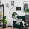 Bassagoda Bogenleuchte 40 cm Chrom, Schwarz, 1-flammig, Stoffschirm
