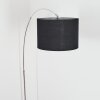 Bassagoda Bogenleuchte 40 cm Chrom, Schwarz, 1-flammig, Stoffschirm