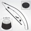 Bassagoda Bogenlampe 45 cm Schwarz, 1-flammig, Stoff-Lampenschirm