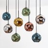 Ripoll Hängeleuchte Glas 20 cm Naturfarben, Schwarz, 8-flammig