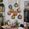 Ripoll Hängeleuchte Glas 20 cm Naturfarben, Schwarz, 8-flammig