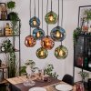 Ripoll Hängeleuchte Glas 20 cm Naturfarben, Schwarz, 8-flammig