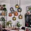 Ripoll Hängeleuchte Glas 20 cm Naturfarben, Schwarz, 8-flammig
