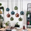 Ripoll Hängeleuchte Glas 20 cm Naturfarben, Schwarz, 8-flammig