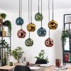 Ripoll Hängeleuchte Glas 20 cm Naturfarben, Schwarz, 8-flammig