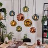 Ripoll Hängeleuchte Glas 20 cm, 25 cm Naturfarben, Schwarz, 8-flammig