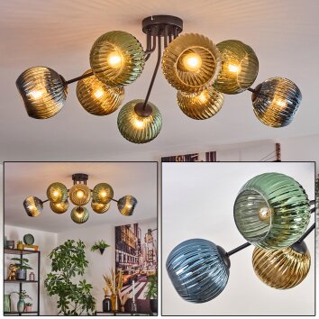 Koyoto Deckenleuchte Glas 15 cm Blau, Gold, Grün, 8-flammig