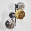 Ripoll Wandleuchte Glas 15 cm Chrom, Gold, Rauchfarben, 3-flammig
